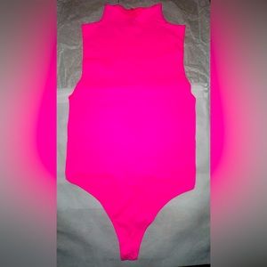 GOOD AMERICAN Funnel Neck Neon Bodysuit